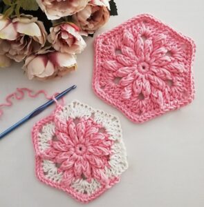 Flowery Hexagons Free Crochet Patterns - CROCHET STEP BY STEP