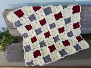 Read more about the article Rag Quilt Baby Afghan – Free Crochet Pattern