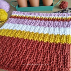 Read more about the article Tunisian Crochet Offset Saloniki Square